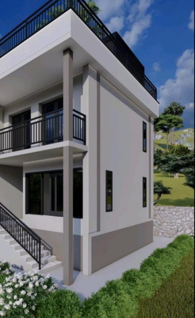 Urbanized Plot of 1700m2 with House Under Construction in Kotor, Kavac, Sea View of Tivat Bay