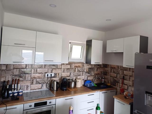 Urbanized Plot of 1700m2 with House Under Construction in Kotor, Kavac, Sea View of Tivat Bay