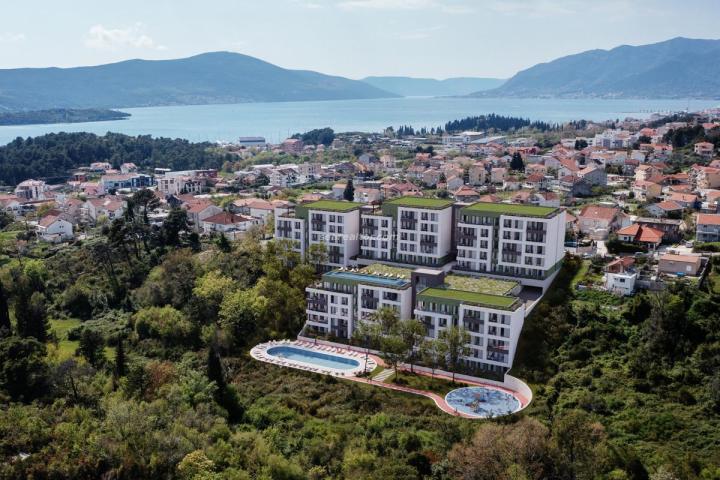 Studio apartment under construction for sale in Tivat – 27 m2, new complex with swimming pool