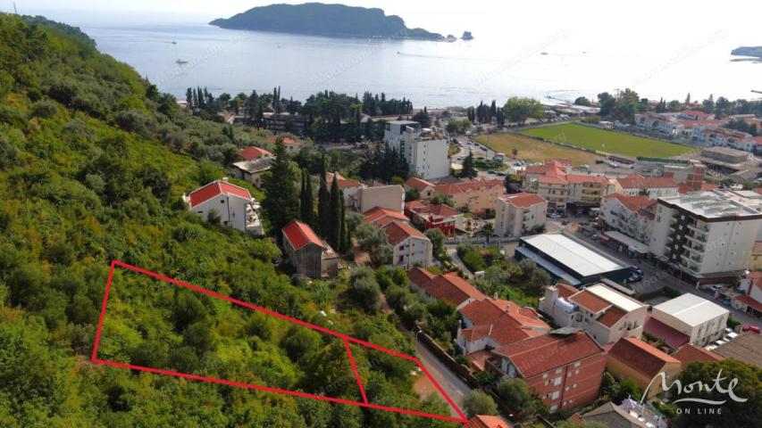 Građevinski plac sa panoramskim pogledom na more u Budvi, Podkošljun
