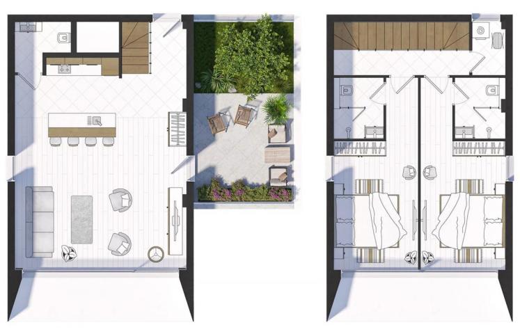 Moderan dupleks apartman sa 2 spavaće sobe i panoramskim pogledom u Krašićima