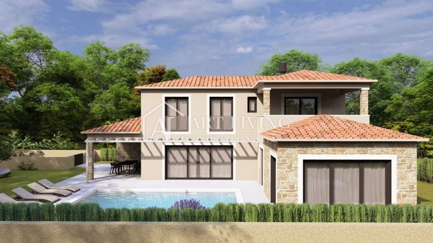Poreč, okolica - građevinsko zemljište s projektom, 4 km od Poreča
