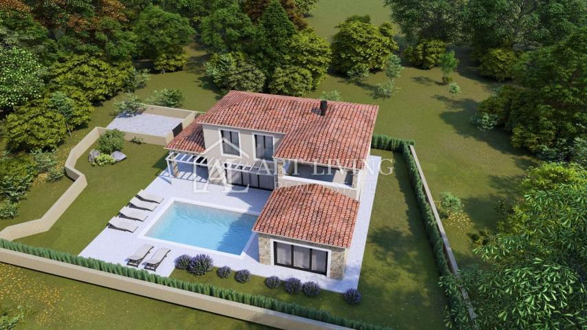 Poreč, okolica - građevinsko zemljište s projektom, 4 km od Poreča