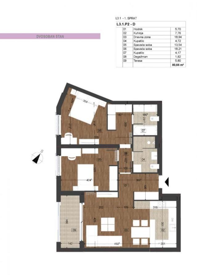 Dvosobni stanovi u novom stambenom kompleksu, Podgorica