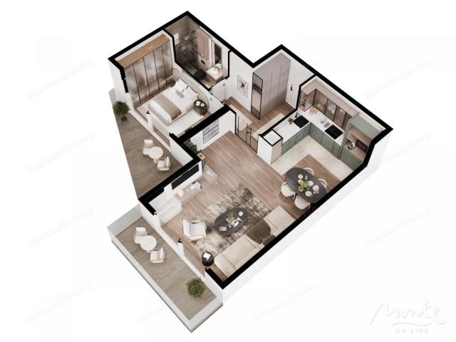 Prostran apartman s jednom spavaćom sobom i pogledom na more u Kumboru