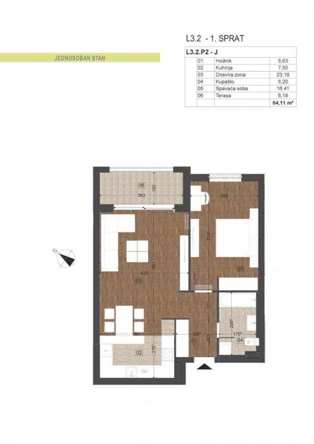 Jednosobni stanovi u novom stambenom kompleksu, Podgorica