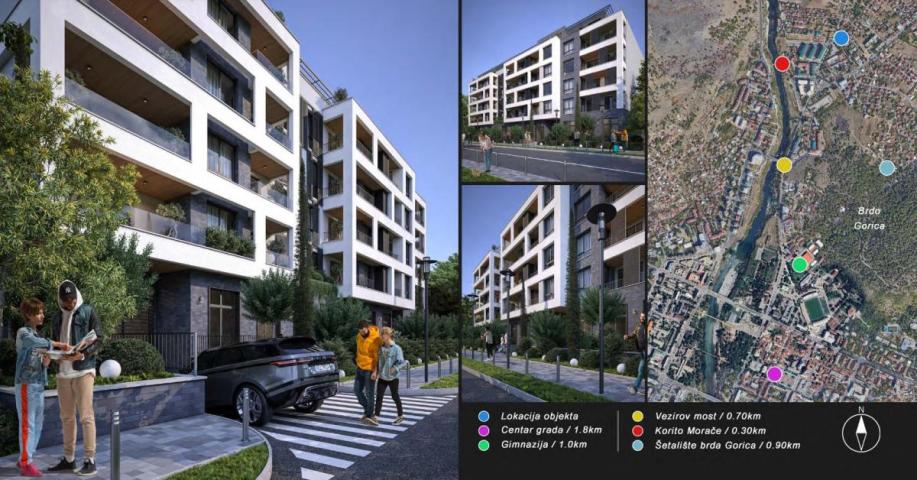 Svijetao jednosoban stan u novom stambenom kompleksu u Podgorici