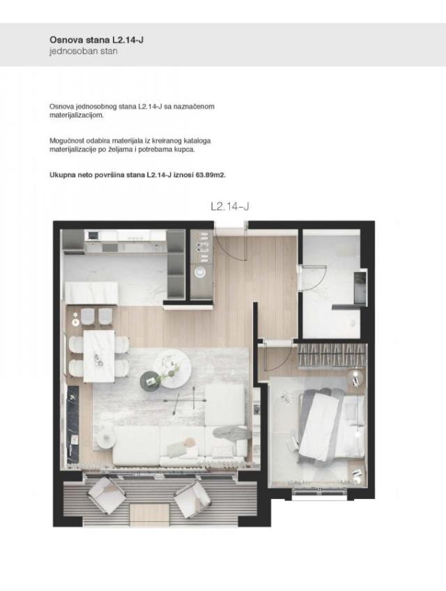 Jednosobni stanovi u novom stambenom kompleksu, Podgorica