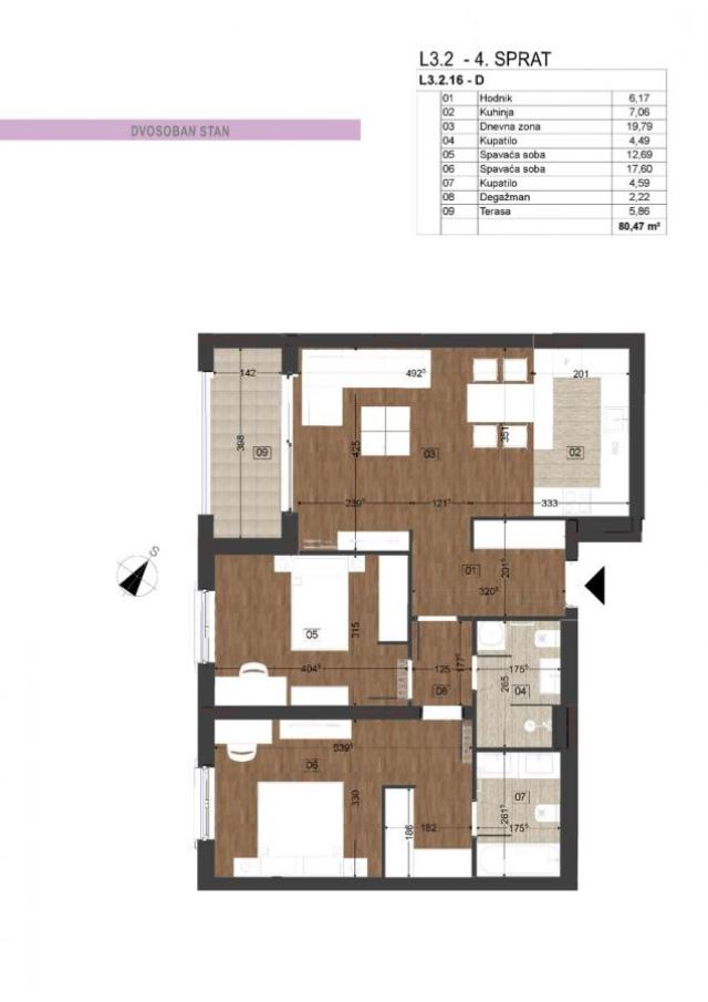 Dvosobni stanovi u novom stambenom kompleksu, Podgorica