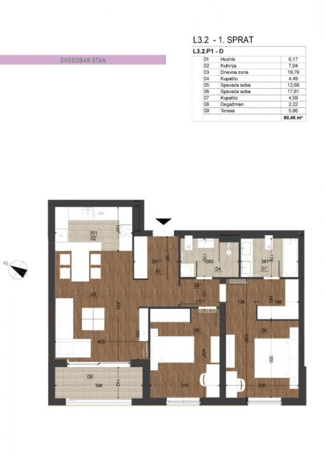 Dvosobni stanovi u novom stambenom kompleksu, Podgorica