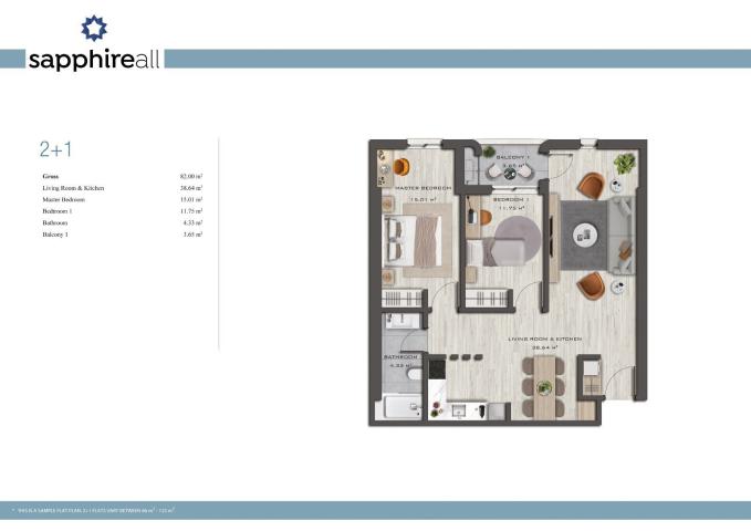 Prodaja stanova u ekskluzivnom kompleksu sa bazenom, Bar (Jednosoban stan 59.40 m2)