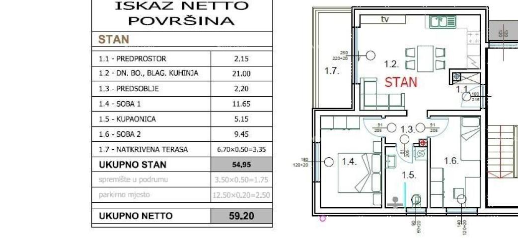 Stan Prodaja- Moderni stan u Puli, idealan za obitelj. 200m od centra. 