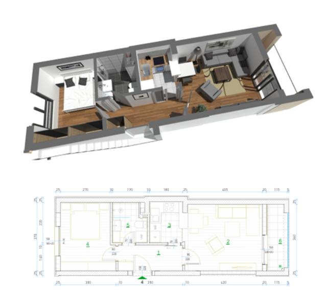 Jednosoban stan, 42m2, Centar, Podgorica