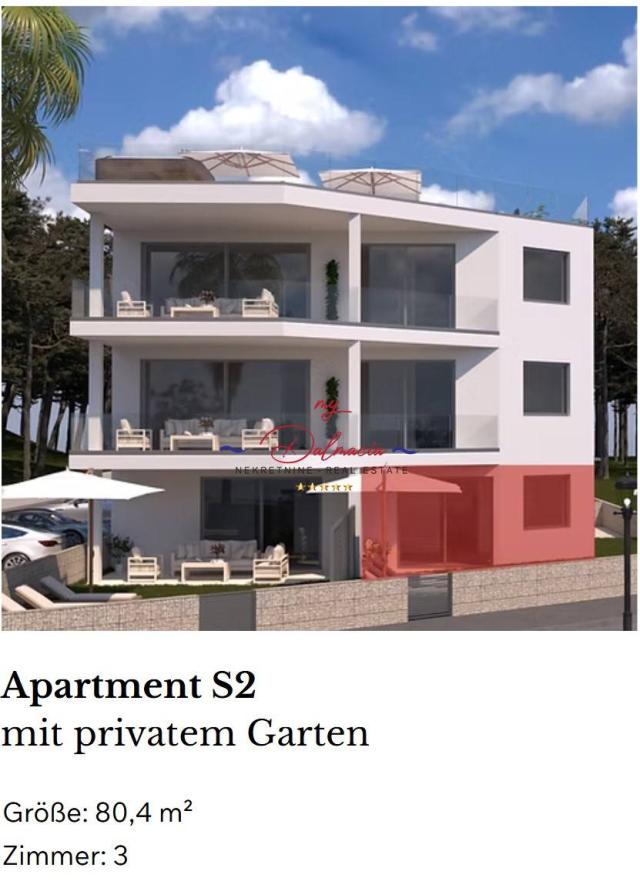 1. red do mora u Viru, apartman S2 s vrtom, rijetkost!