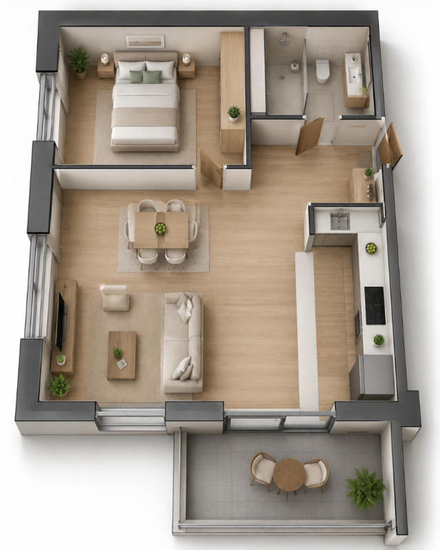 Продажа квартиры с 1 спальней, 45 м² в комплексе Fortuna Homes в Баре