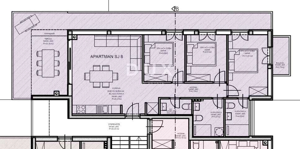 ŠIBENIK, VODICE – Penthouse s krovnom terasom, 120m od plaže, 2 garaže