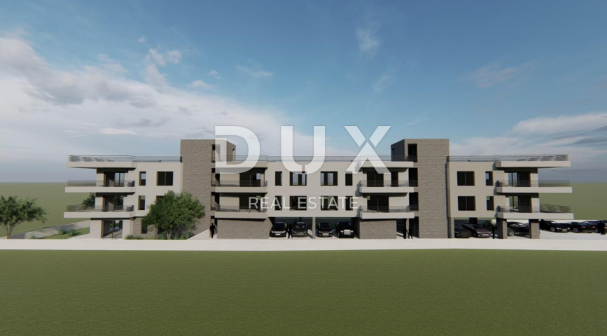 ZADAR, ZATON - Building plot 70 meters from the beach with a conceptual design of a building with 9 