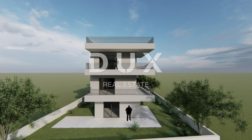 ZADAR, ZATON - Building plot 70 meters from the beach with a conceptual design of a building with 9 