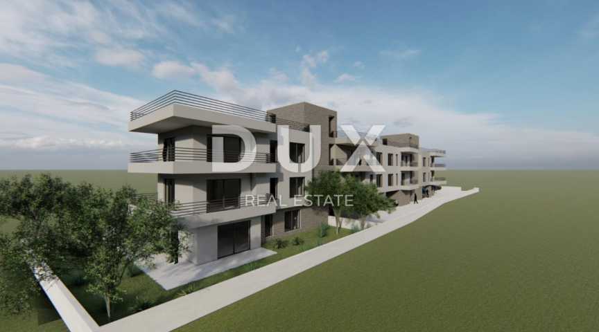 ZADAR, ZATON - Building plot 70 meters from the beach with a conceptual design of a building with 9 