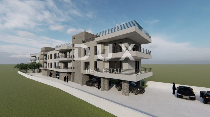 ZADAR, ZATON - Building plot 70 meters from the beach with a conceptual design of a building with 9 