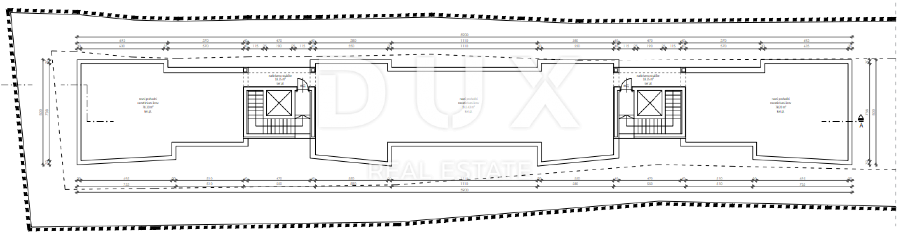 ZADAR, ZATON - Building plot 70 meters from the beach with a conceptual design of a building with 9 