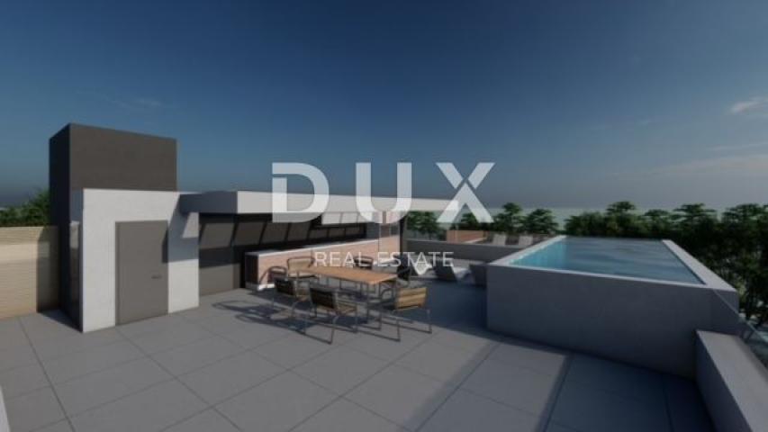 ZADAR, ZATON - Luksuzni penthouse s grijanim bazenom, prekrasnim pogledom na more, 30 metara od plaž