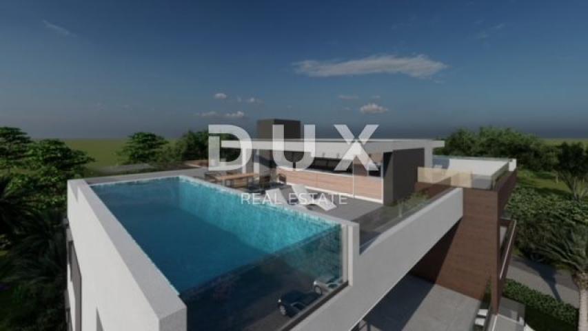 ZADAR, ZATON - Luksuzni penthouse s grijanim bazenom, prekrasnim pogledom na more, 30 metara od plaž