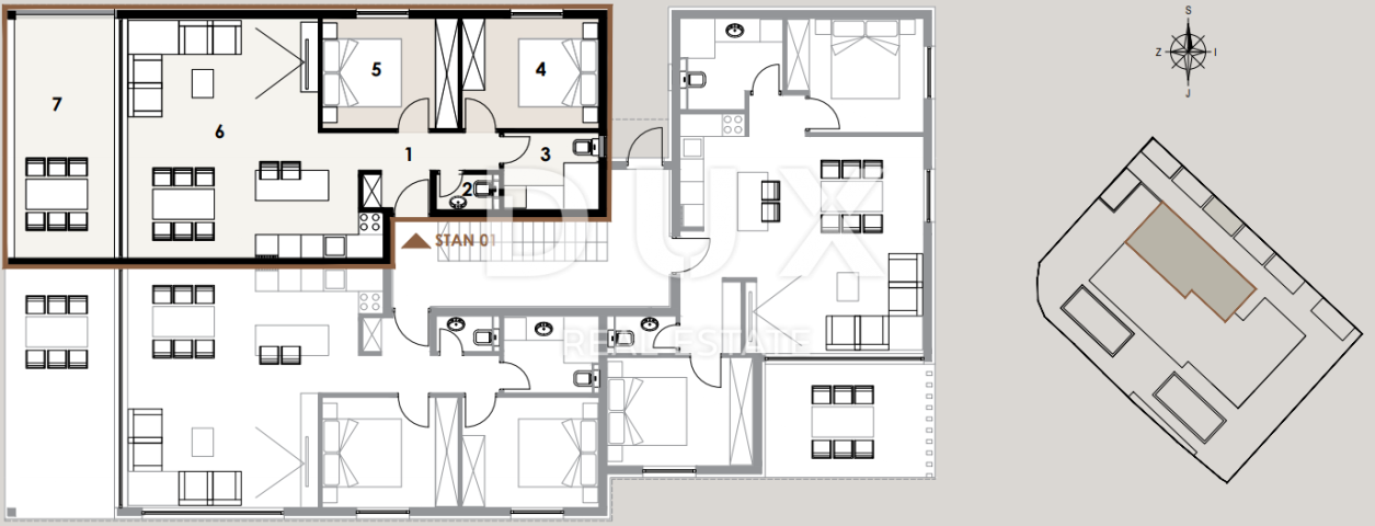 ZADAR, PRIVLAKA - New building 50 meters from the sandy beach with sea view! S4