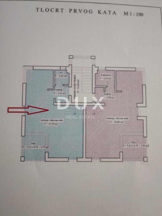 ZADAR, BORIK - Kompletno namješten dvoetažni stan s prekrasnim pogledom na more!
