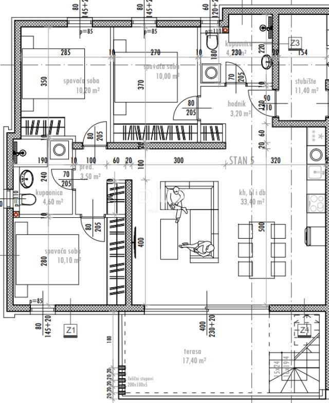 ZADAR, SUKOŠAN - Vrhunski penthouse 120 metara od mora! S5