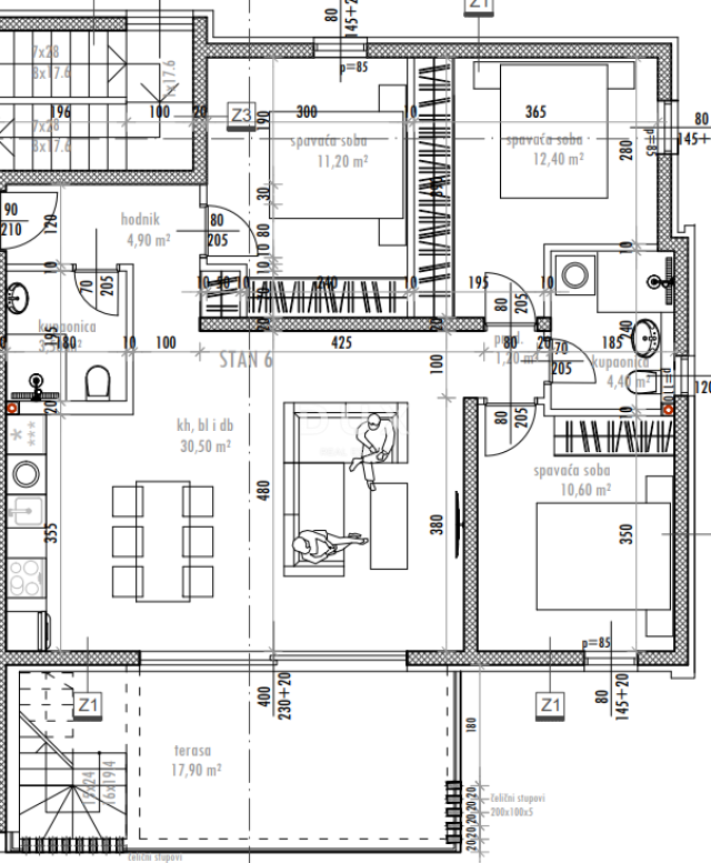 ZADAR, SUKOŠAN - Vrhunski penthouse 120 metara od mora! S6