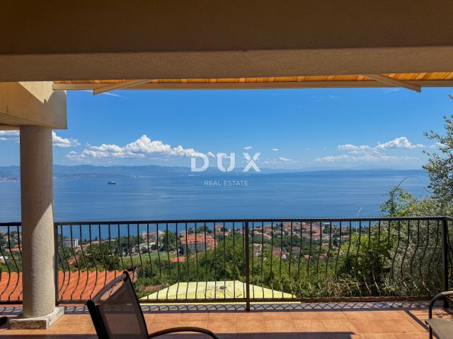 OPATIJA, LOVRAN - samostojeća kuća s garažom i panoramskim pogledom na more, PRILIKA