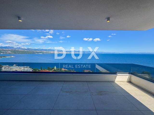 OPATIJA, CENTAR - veći stan u vrhunskoj novogradnji s garažom i panoramskim pogledom na more, TOP