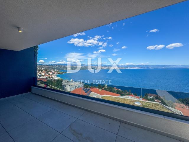 OPATIJA, CENTAR - veći stan u vrhunskoj novogradnji s garažom i panoramskim pogledom na more, TOP