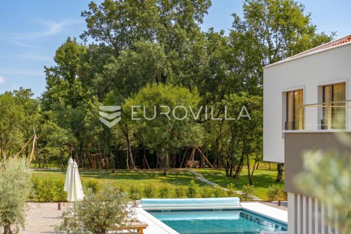 Istra, Labin, vrhunska moderna villa D, grijani bazen 48 m², 2365 m² uređene okućnice