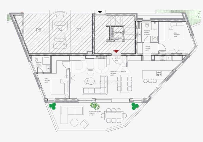 OPATIJA, ZENTRUM - luxuriöse Wohnung in einem neuen Gebäude mit Wellness, Fitnessraum, Garage