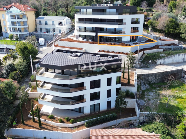 OPATIJA, CENTAR - novogradnja luksuznog standarda u Opatiji s garažom, vlastitim vrtom, vrhunski sta
