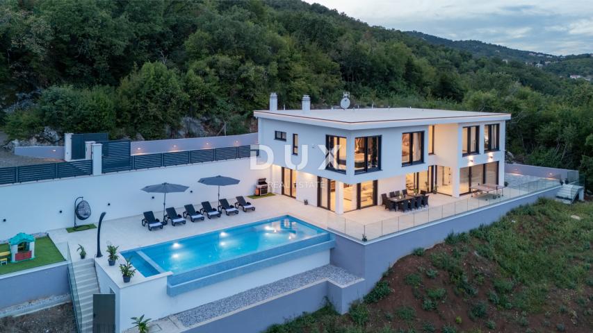OPATIJA, MATULJI – Luksuzna villa s infinity bazenom, saunom i panoramskim pogledom na more