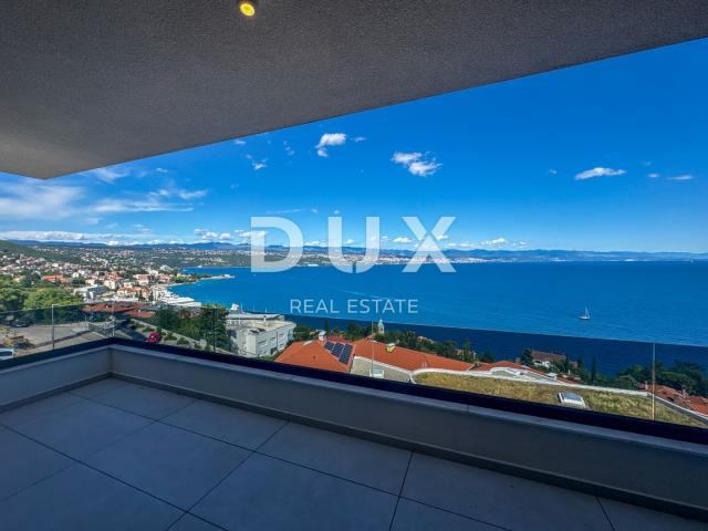 OPATIJA, CENTAR - Veći stan u vrhunskoj novogradnji s garažom i panoramskim pogledom na more, TOP