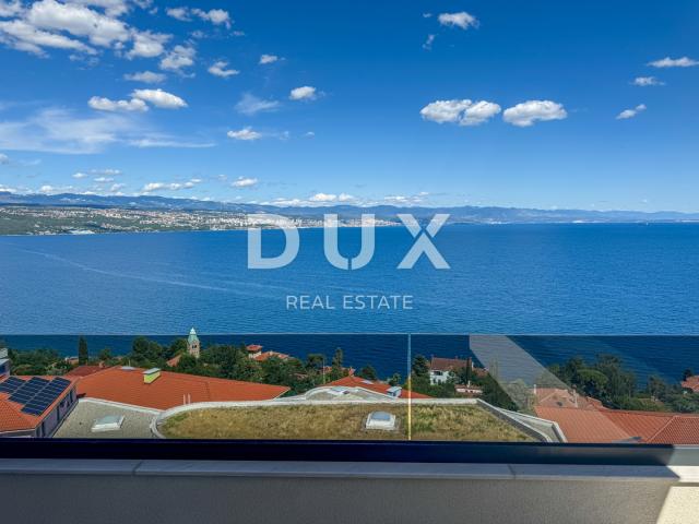OPATIJA, CENTAR - Veći stan u vrhunskoj novogradnji s garažom i panoramskim pogledom na more, TOP