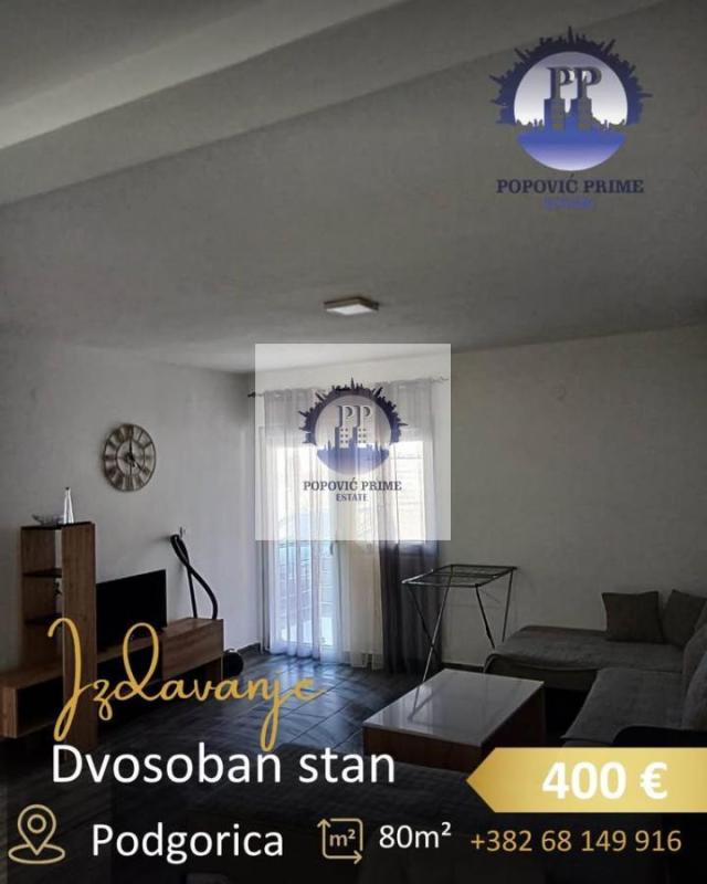 IZDAJE SE DVOSOBAN STAN | 80m² | 400€ – ZAGORIČ, PODGORICA