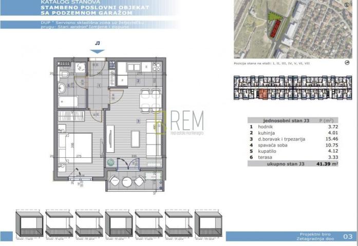 Prodajemo- jednosoban stan 41m2 u izgradnji na Starom aerodromu, Zetagradnja