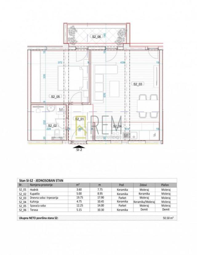 Prodajemo - jednosoban stan povrsine 44m2 sa prkingom, Donja Gorica