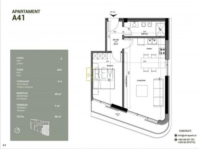 Prodajemo- jednosoban stan 54m2 u Limanu II, Ulcinj