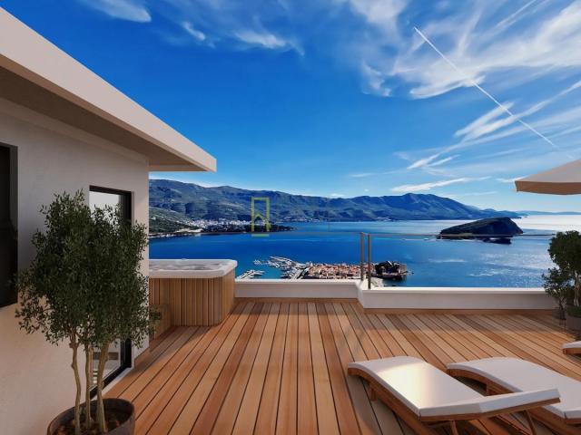 PRODAJA – Luksuzan penthouse s rooftop terasom i spektakularnim pogledom – Budva, „Royal Hill Apartm