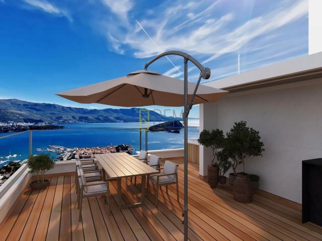 PRODAJA – Luksuzan penthouse s rooftop terasom i spektakularnim pogledom – Budva, „Royal Hill Apartm