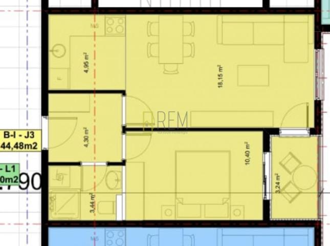 Prodajemo- jednosoban neuseljavan stan površine 44m2 sa garažom u novom kopleksu Dadi Plaza