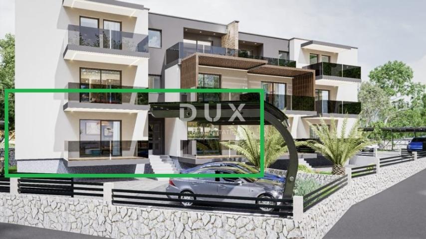 RIJEKA, PODMURVICE- stan 114m2 u novogradnji s pogledom na more, DB+3S, prizemlje- STAN 3L
