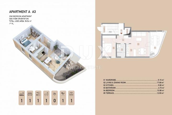 OPATIJA, CENTAR - Novogradnja vrhunskog dizajna s pogledom na more!