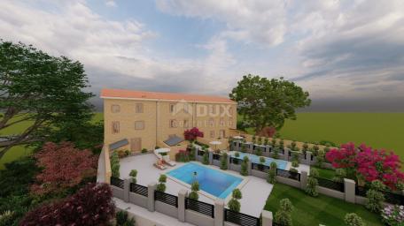 ISTRIA, JURŠIĆI - Stone terraced house with pool + apartment, TURNKEY